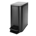 AMVRA Small Bathroom Trash Can with Lid Soft Close, Step Pedal, 6 Liter / 1.6 Gallon Stainless Steel Garbage Can with Removable Inner Bucket, Anti-Fingerprint Finish (Black)